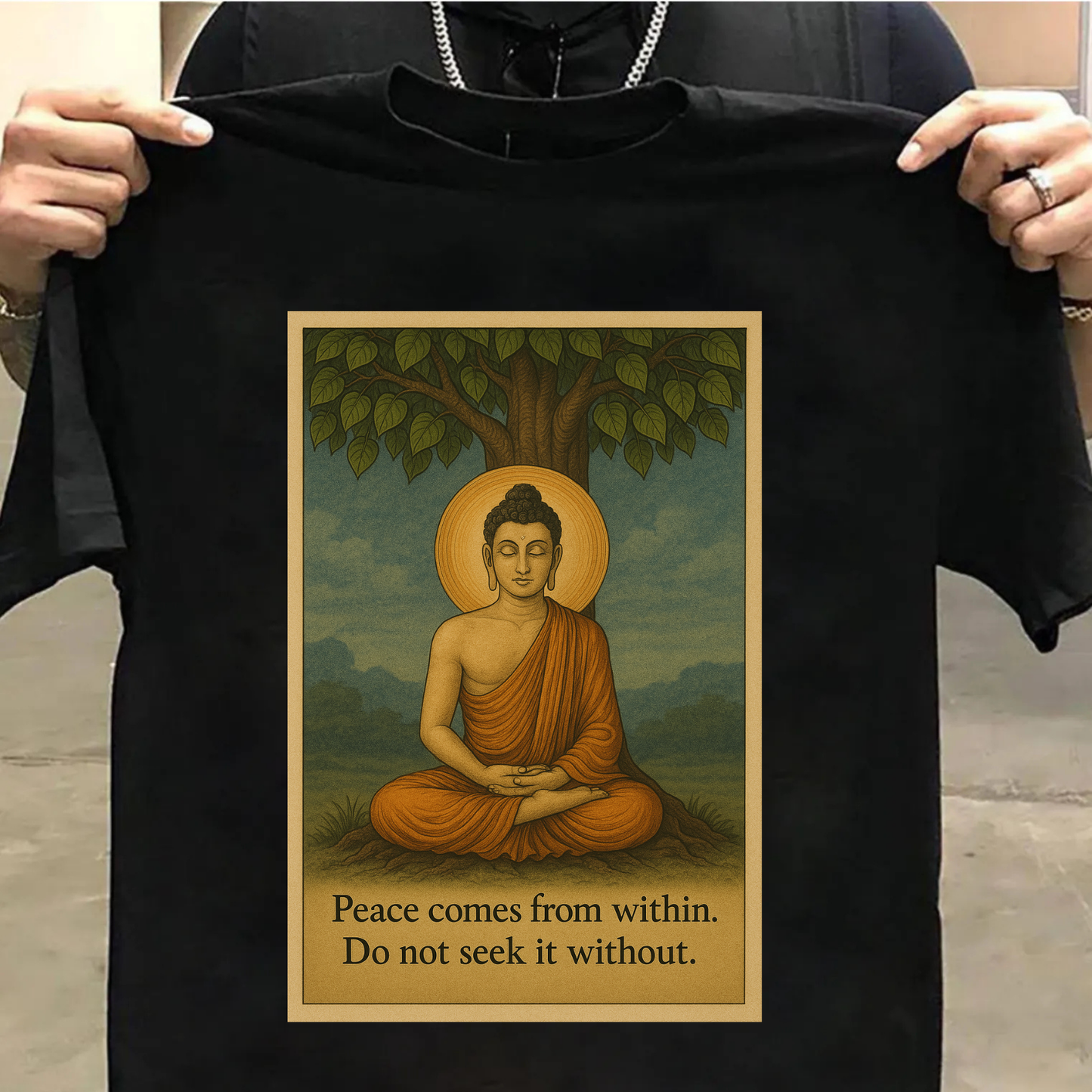 Lord Buddha Peace Unisex Classic Crew T-Shirt
